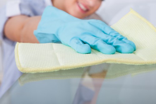 Professional cleaner maintaining a tidy flat in Hepherdsbush