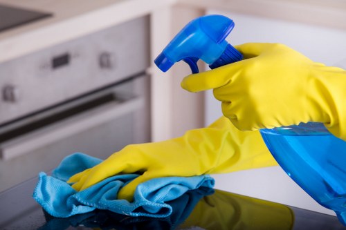 House cleaning service in a Hepherdsbush home with tidy living room and cleaned surfaces