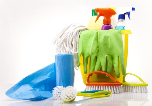 Cleaning supplies and a fresh domestic interior in Shepherds Bush